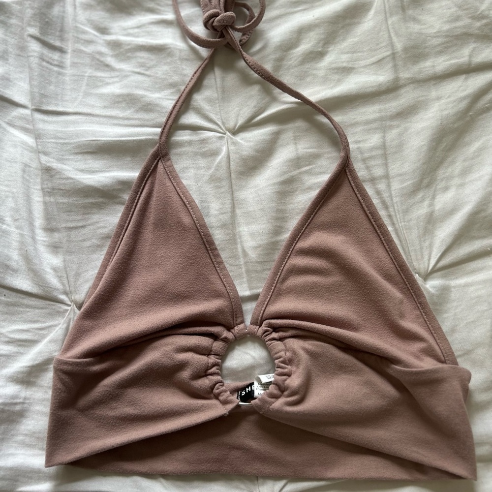 Halter cropped tank top